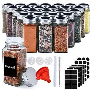 Gewürzgläser GoMaihe Set 25pcs, 4oz Glas Gewürzdosen, 120 ml