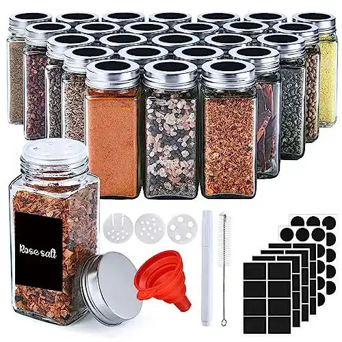 Gewürzgläser GoMaihe Set 25pcs, 4oz Glas Gewürzdosen, 120 ml