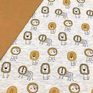 Baumwolljersey RosaliNum 0,5m x 1,4m Jersey Lion Löwe hellgrau