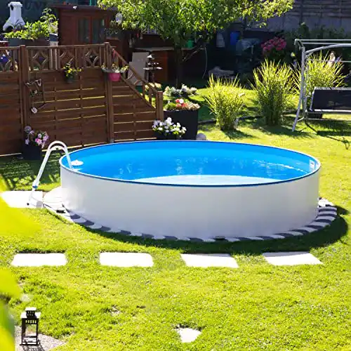 Stahlwandpool Steinbach Set Nuovo Ø 450 x 120 cm, Pool, Leiter