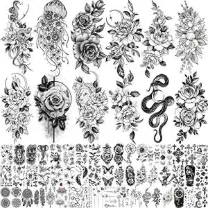 Temporäre Tattoos Bilizar 64 Blatt Langlebige Blumen
