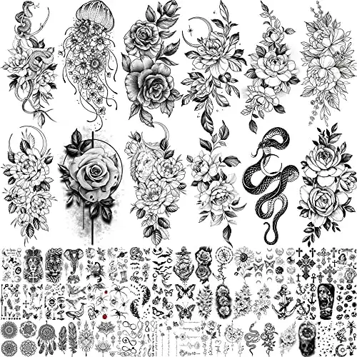 Temporäre Tattoos Bilizar 64 Blatt Langlebige Blumen