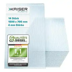 Lichtplatten KAISER PLASTIC ® Xtra-Strong, 14 STK. Polycarbonat