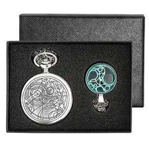 Taschenuhr YISUYA Vintage Bronze Doctor Who Retro mit Kette