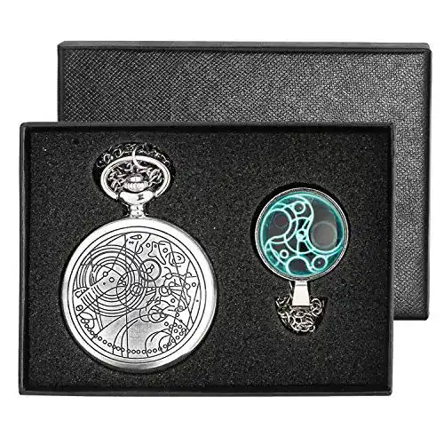Taschenuhr YISUYA Vintage Bronze Doctor Who Retro mit Kette