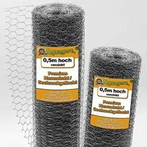 Maschendrahtzaun Aquagart Sechseckgeflecht verzinkt 13 x 13 mm