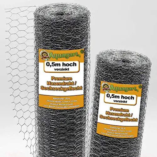 Maschendrahtzaun Aquagart Sechseckgeflecht verzinkt 13 x 13 mm