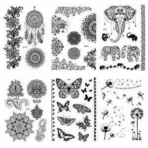 Temporäre Tattoos Pinkiou Tattoo-Aufkleber, schwarze Spitze