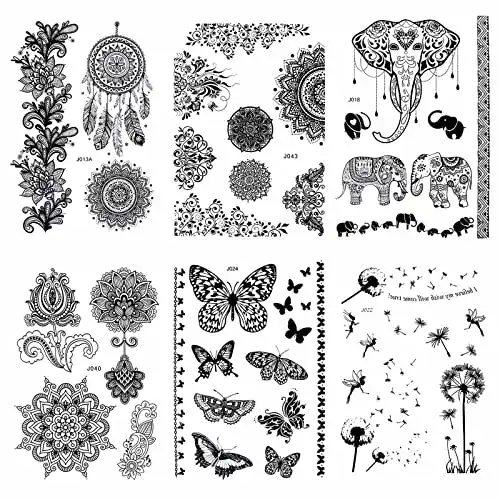 Temporäre Tattoos Pinkiou Tattoo-Aufkleber, schwarze Spitze