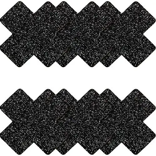 Brustwarzenabdeckung SATINIOR 6 Paare Glitter, schwarz