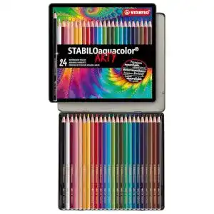 Aquarellstifte STABILO Aquarell-Buntstift aquacolor 24er Metalletui