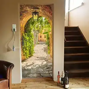 Türtapete murimage Gasse 86 x 200 cm inklusiv Kleister Durchgang