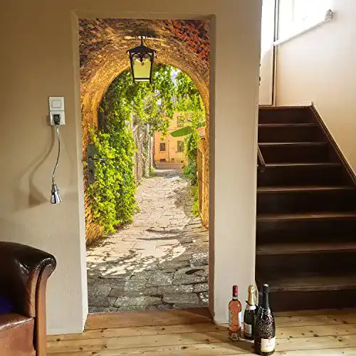 Türtapete murimage Gasse 86 x 200 cm inklusiv Kleister Durchgang