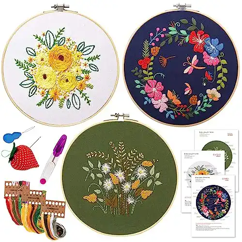 Stickset Mocoosy 3 für Anfänger, Gestempeltes Stickerei Starter Kit