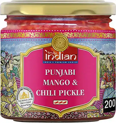 Mango-Pickles Truly Indian Punjabi Mango & Chili Pickle, 6 x 200 g