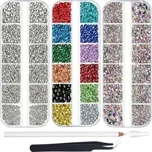 Strasssteine WILLBOND 9000 Stück Hotfix Nail Art Strass 6 Größen