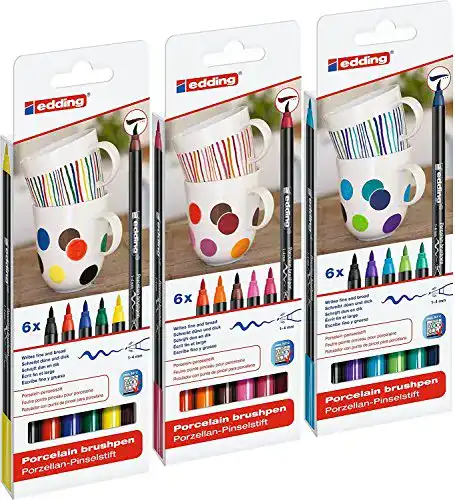 Porzellanstifte edding 4200 Porzellan-Pinselstiften 18er Set