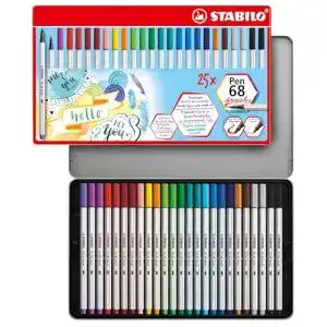 Pinselstifte STABILO Premium-Filzstift mit Pinselspitze 25er Metalletui