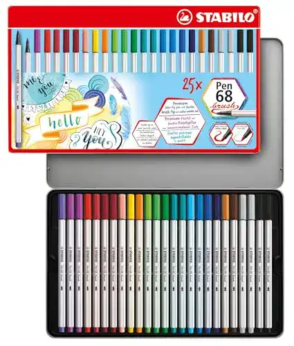 Die beste Pinselstifte STABILO Premium-Filzstift mit Pinselspitze 25er Metalletui 2026 Test Bestseller Pinselstifte STABILO Premium-Filzstift mit Pinselspitze 25er Metalletui