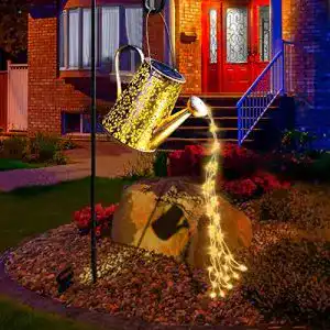 Gießkanne mit Lichterkette TAOYIO Solar Gartendeko Gießkannen