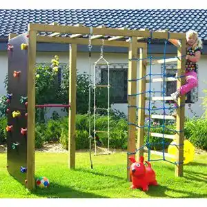Klettergerüst Spiel&Garten XXL 2,4m Kletterturm mit Kletternetz