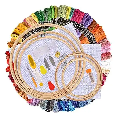 Stickrahmen AFDEAL Stickerei Set, Kreuzstich Starter Kit