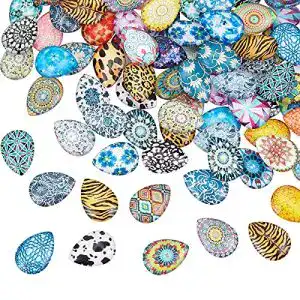Mosaiksteine PandaHall 100 Stück Mosaik Gedruckt Wassertropfen