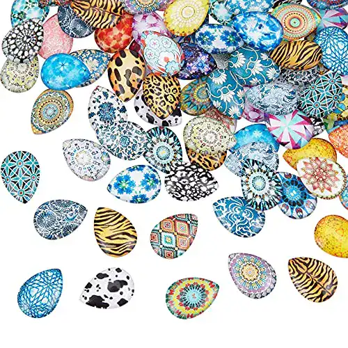 Mosaiksteine PandaHall 100 Stück Mosaik Gedruckt Wassertropfen