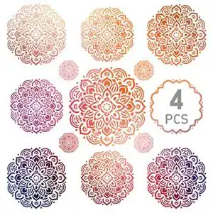 Malschablonen Kesote 4X Schablonen Mandala Wiederverwendbar