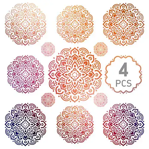 Malschablonen Kesote 4X Schablonen Mandala Wiederverwendbar