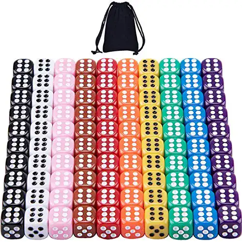 Spielwürfel SIQUK 100 Stück Würfel 12mm Bunt Würfel für Tenzi