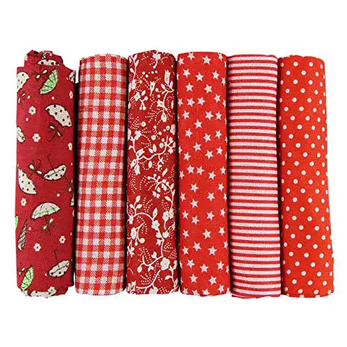Furoshiki-Tuch UOOOM 6 Stueck 50 x 50cm Stoffpakete, rot