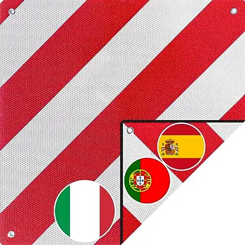 Warntafel Italien MAGMA Warntafel für hinten, Rot-weiße Streifen