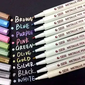 Filzstifte ANYUKE Metallic Marker Pens, 10 Farben Metallic Stifte