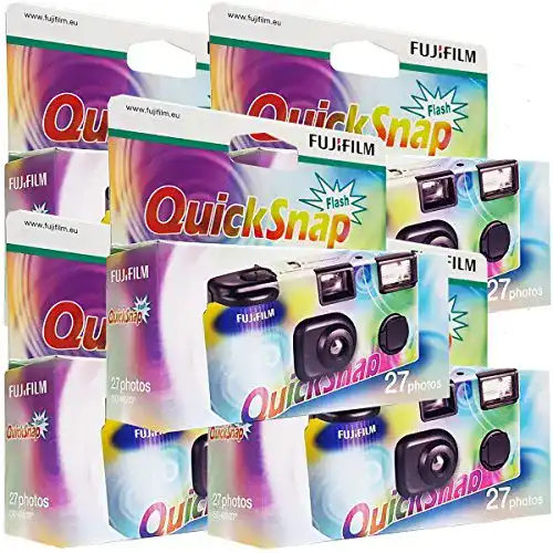 Einwegkamera 5x Fujifilm Quicksnap Flash, 27 Bilder, mit Blitz