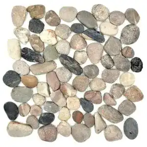 Flusskiesel Mosaik-Netzwerk Steinkiesel gewölbt mix