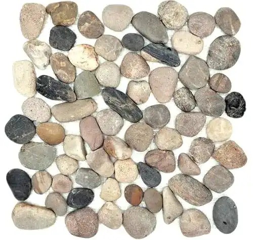 Flusskiesel Mosaik-Netzwerk Steinkiesel gewölbt mix