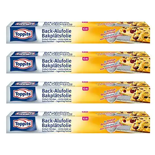Alufolie Toppits Back- (6m x 37cm), 4er Pack (4 x 6 Meter)