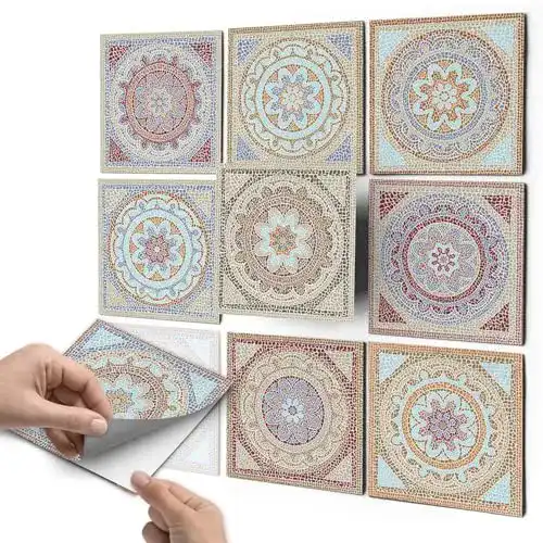 Fliesenaufkleber creatisto 10×10 cm, Mosaik Afrika, 18 Stück