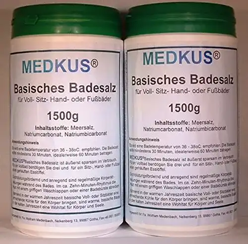 Basenbad MEDKUS AN Basisches Badesalz 2 x 1500g = 3000g