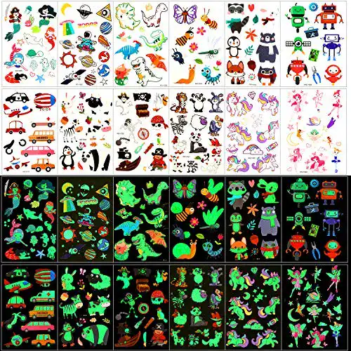 Kindertattoos Qpout Temporäre Tattoos für Kinder, 135 Stück