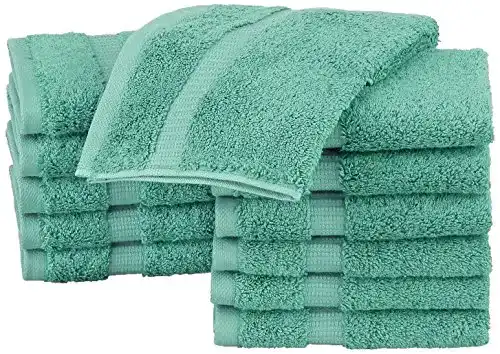 Waschlappen Pinzon by Amazon Pinzon, 12er-Pack, Mineralgrün