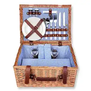 Picknickkorb Schramm ® 40x30x20cm rechteckig aus Weidenholz