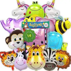 Folienballons Balloono 14x Tier Kindergeburtstag Deko