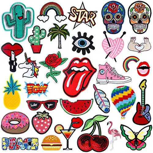 Die beste Bügelbilder RYMALL Patches 32 STK Patch Sticker, Niedlich DIY 2026 Test Bestseller Bügelbilder RYMALL Patches 32 STK Patch Sticker, Niedlich DIY