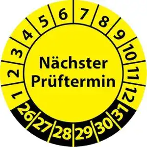 Prüfplakette Fast-Label Nächster Prüftermin, Vinylfolie