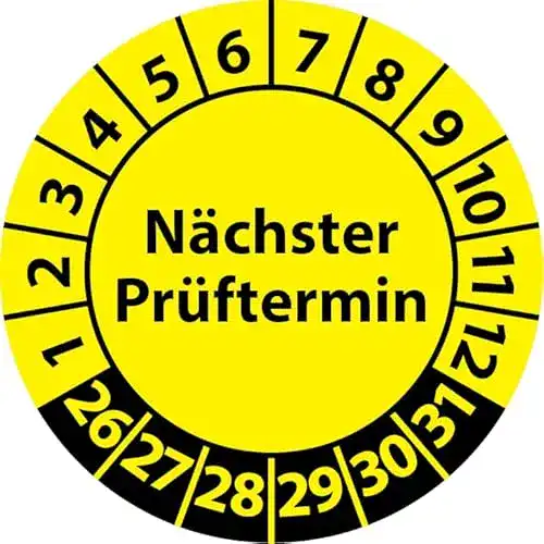 Prüfplakette Fast-Label Nächster Prüftermin, Vinylfolie