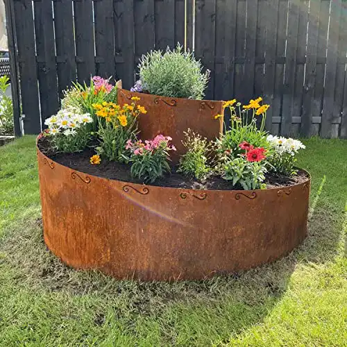 Kräuterspirale Dekowelt Giessen Bellissa Corten Stahl 130 x 140 x 80