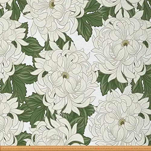 Japanische Stoffe Homewish Japanischer Chrysanthemenstoff Meterware