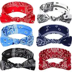 Bandana Blulu 6 Stück Paisley Stirnbänder Boho Bogen Knoten